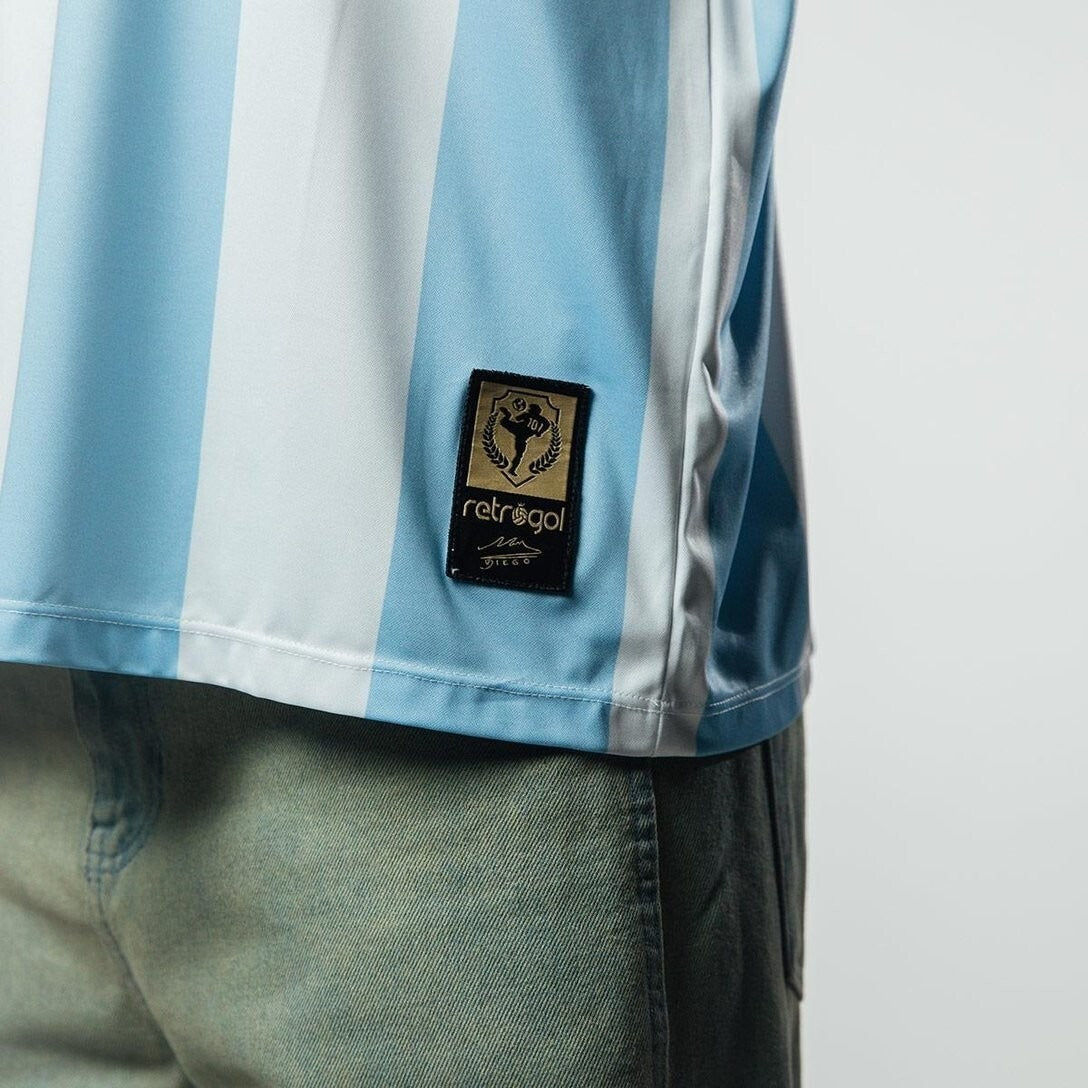 Argentina 1986 Retro Maradona Men's Jersey - White - Maradona N/10