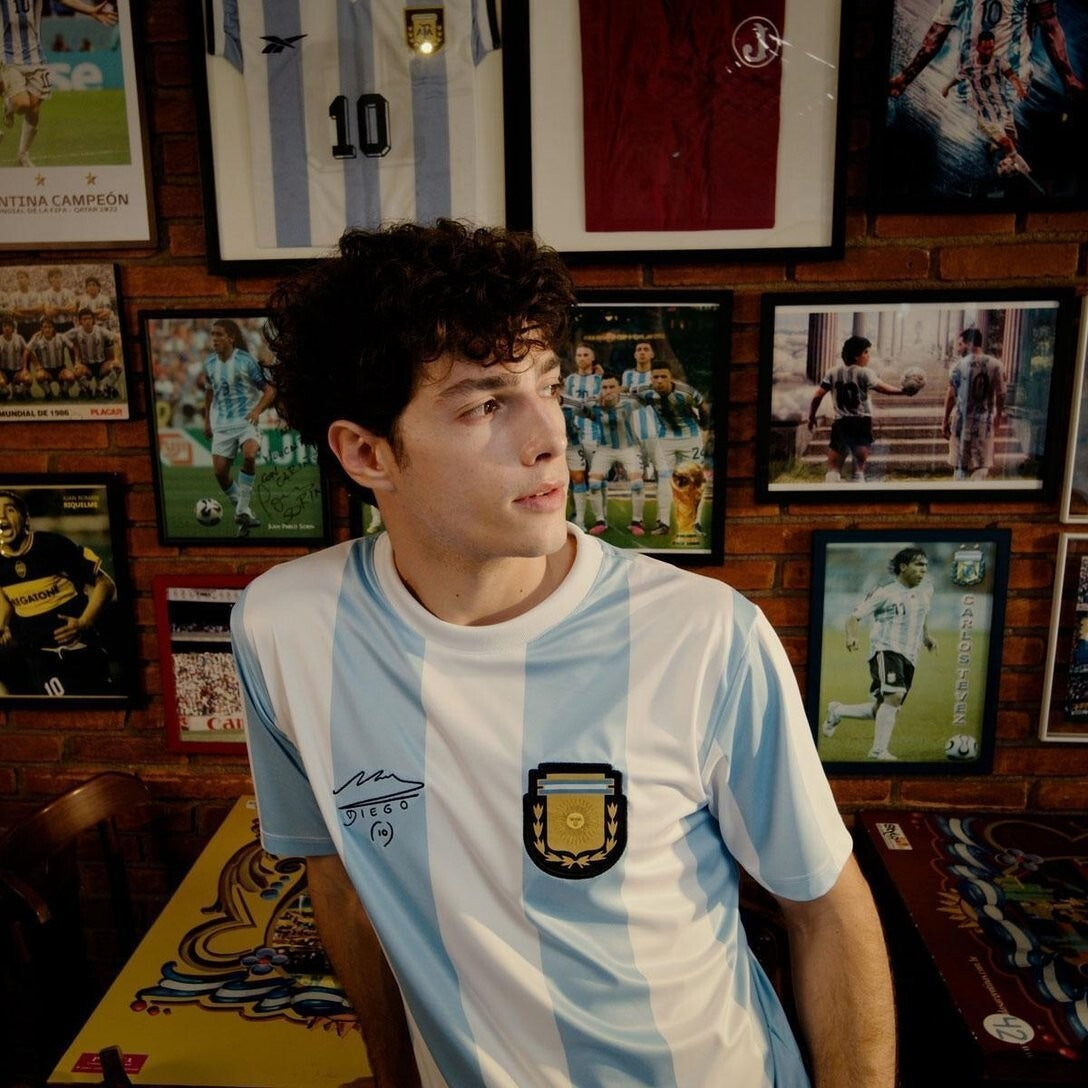 Argentina 1986 Retro Maradona Men's Jersey - White - Maradona N/10