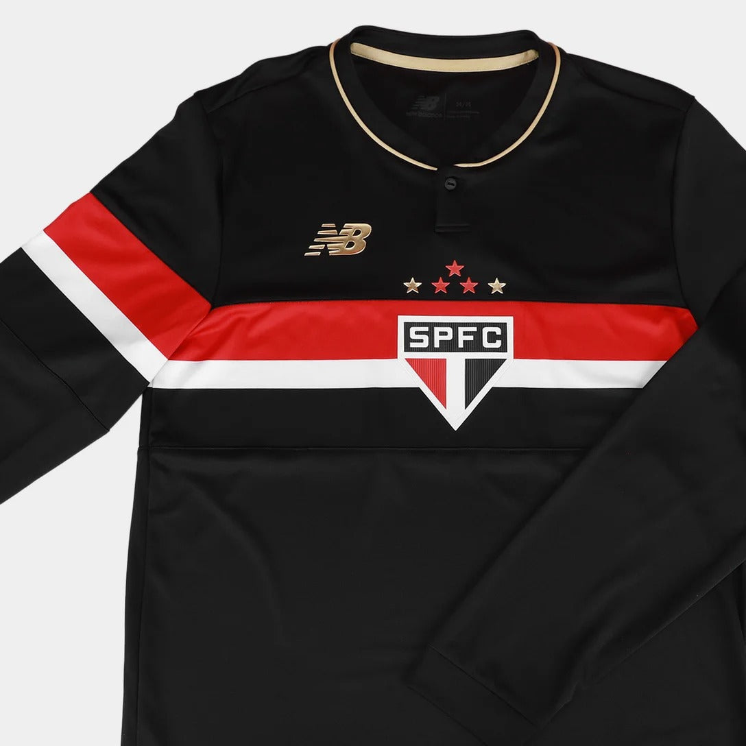 São Paulo III 25/26 Long Sleeve Shirt Commemorative Player Jersey by New Balance - Black + Red - Authentic