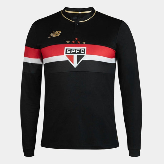 São Paulo III 25/26 Long Sleeve Shirt Commemorative Player Jersey by New Balance - Black + Red - Authentic
